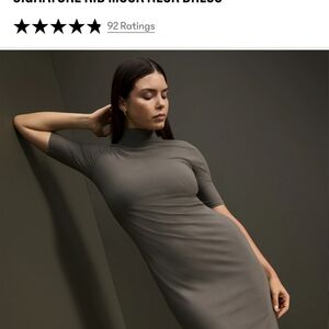 Athleta Gray Mock Neck Bodycon Midi Dress